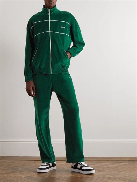 celine tracksuit men|Celine velour tracksuit.